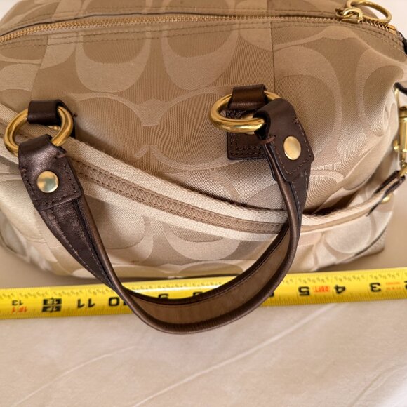 Authentic Coach Signature Handbag – Beige/Brown, 12" x 6" x 6" - Picture 12 of 15